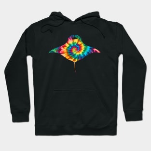 Manta Ray Rainbow Tie Dye Hoodie